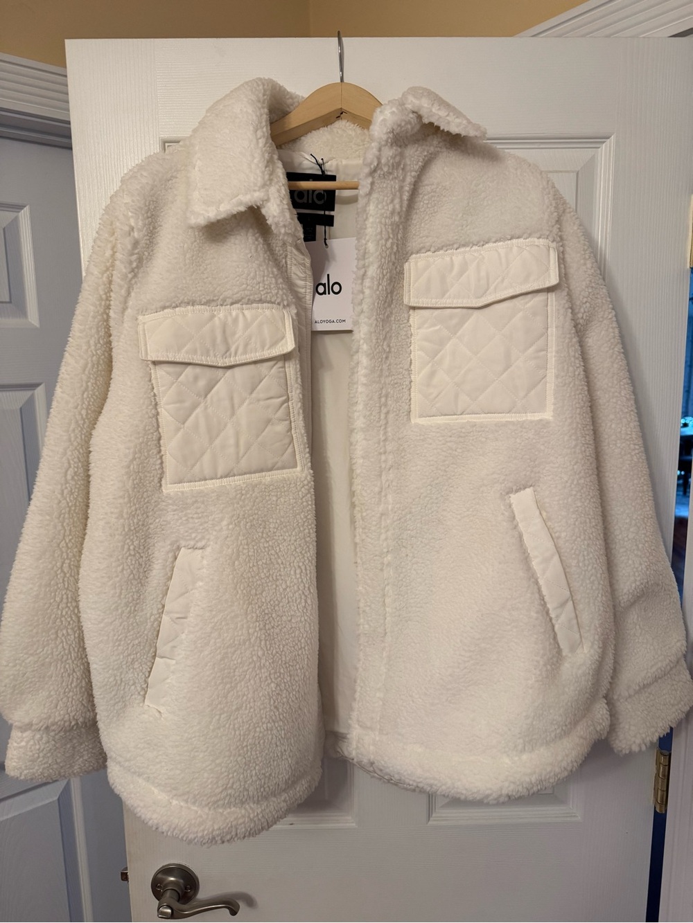 ALO Sherpa Edge Shacket in Ivory Color- women’s